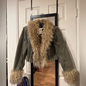 Scene stealer faux fur crop denim jacket from Windsor